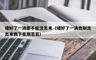 堵好了一滴都不能流出来（堵好了一滴也别流出来我下星期若若）